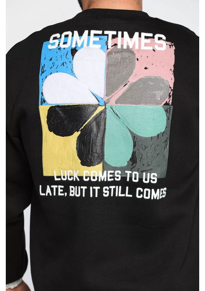 Bisiklet Yaka Üç Iplik Şardonlu Baskılı Erkek Sweatshirt fırsatları