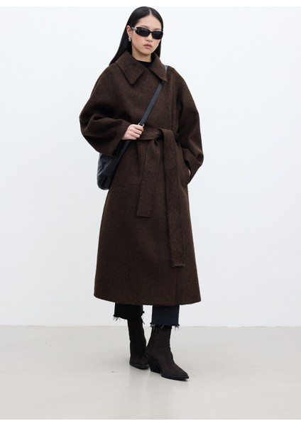 Diana Maxi Premium Kadın Kaban – Orta Kalınlık, Kumaş Astarlı, Düz Desen, Acı Kahve Renk, Klasik Yaka fiyatları