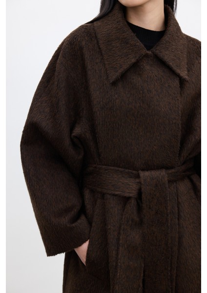 Diana Maxi Premium Kadın Kaban – Orta Kalınlık, Kumaş Astarlı, Düz Desen, Acı Kahve Renk, Klasik Yaka fırsatları