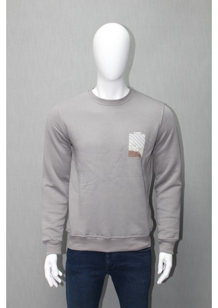 Bisiklet Yaka 3 Iplik Şardonlu Sweatshirt