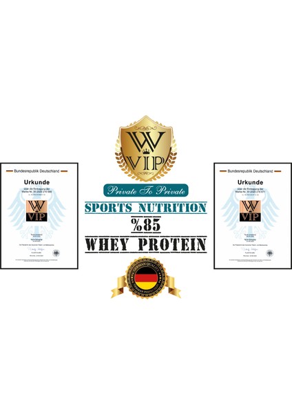 W Vıp Whey Protein Tozu (Bcaas + Glutamine Ilaveli) 33 gr x 30 Saşe Special Kutu