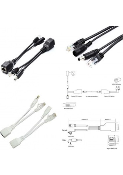 1 Çift Pasif Poe Injector/poe Splıtter Kiti 10 Adet Çift