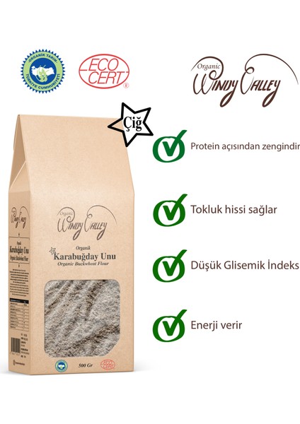 Organik Çiğ Karabuğday Unu (500 Gr)