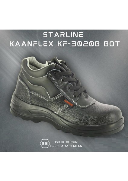 Kaanflex KF-3020B S3 Çelik Burun Çelik Ara Taban Pu Bot Ayakkabı fiyatları