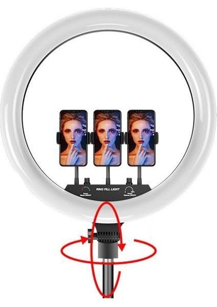 MJ36 Beyaz 2.1 M Saplı 14 Inç Işıklı Selfie Çubuğu Youtuber Makyaj Işığı fırsatları