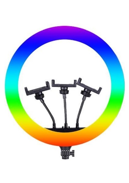 MJ36 Beyaz 2.1 M Saplı 14 Inç Işıklı Selfie Çubuğu Youtuber Makyaj Işığı indirimleri