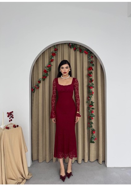 Matilda Dantel Uzun Elbise