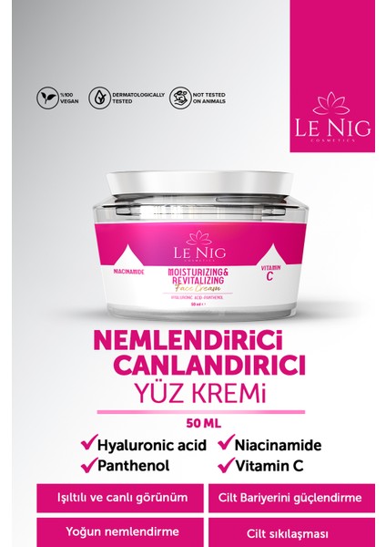 Nemlendirici ve Canlandırıcı Yüz Kremi 50ML