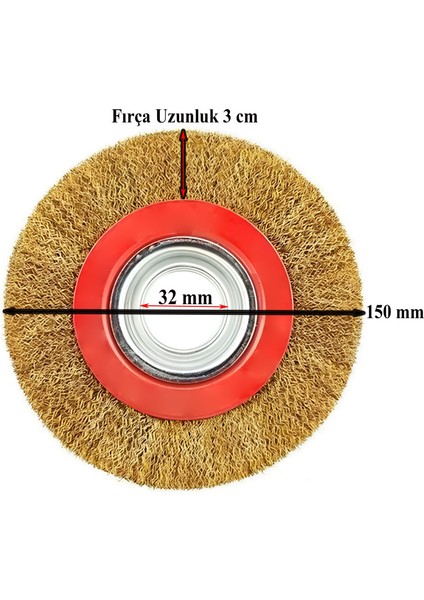 Saçaklı Çanak Fırça 150 mm Pas Kir Toz Temizleme Metal Temizlik Fırçası