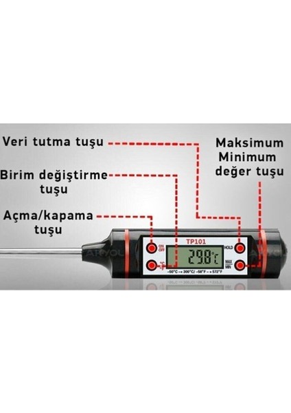 Dijital Mutfak Termometresi Süt Mama Barbekü Yoğurt Mayalama Çorba Gıda Termometresi Sıcaklık Ölçer