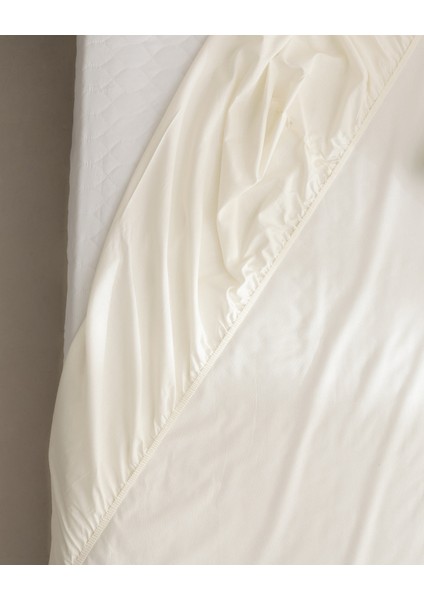 Manon King Size Plus %100 Pamuk Ranforce Lastikli Çarşaf - Ekru modelleri