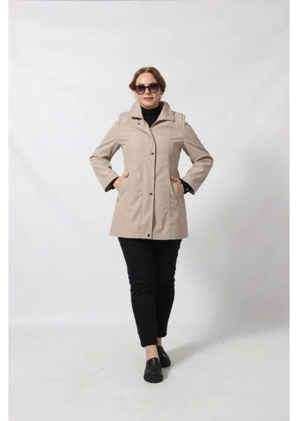 1616 Fermuarlı Cep Detaylı Kapuşonlu Bondit Ceket fırsatları