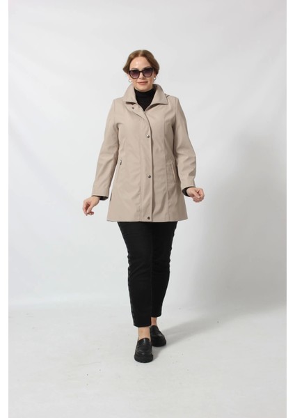 1616 Fermuarlı Cep Detaylı Kapuşonlu Bondit Ceket indirimleri