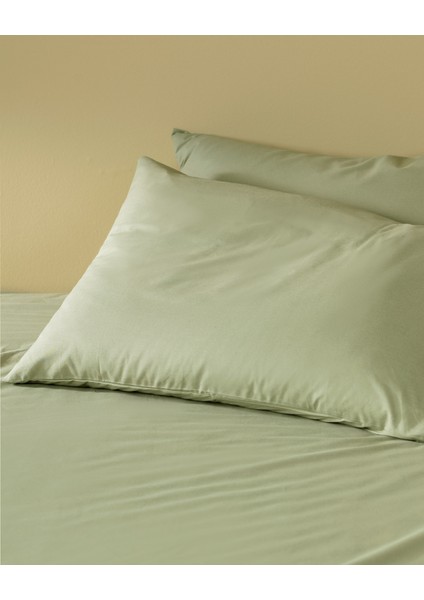 Manon Tek Kişilik %100 Pamuk Ranforce Lastikli Çarşaf Takımı - Haki fiyatları