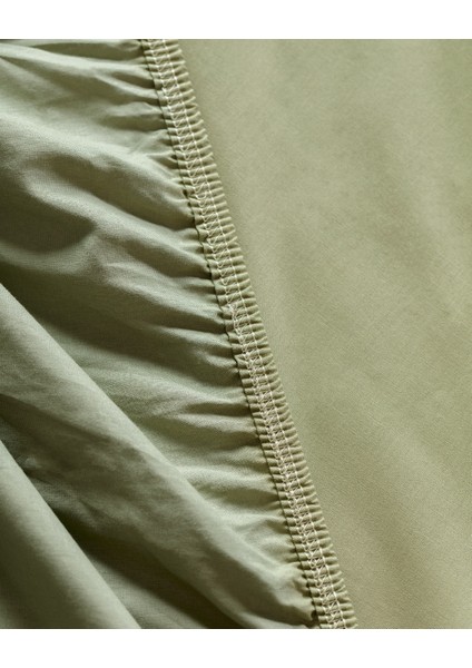Manon Tek Kişilik %100 Pamuk Ranforce Lastikli Çarşaf Takımı - Haki modelleri