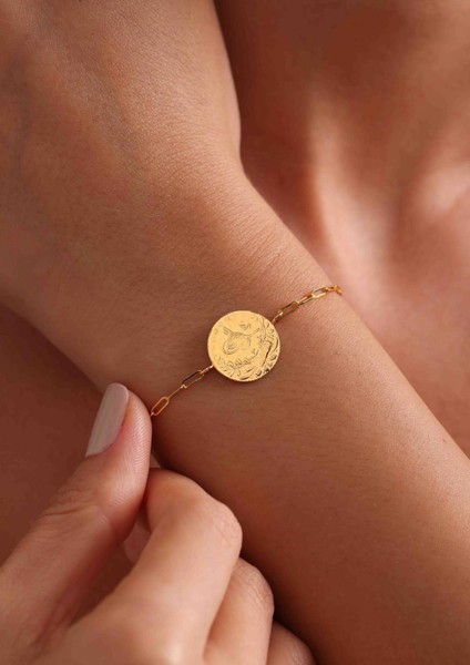 14 Ayar Altın Tuğralı Ataç Bileklik modelleri