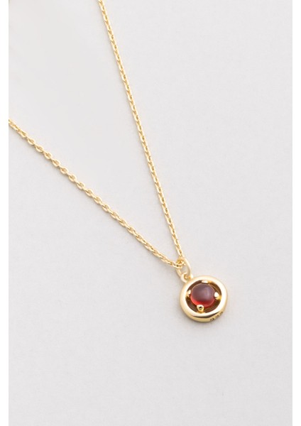 Garnet Serüveni 18 Ayar Sarı Altın Kaplama 44 cm Gümüş Kolye fiyatları