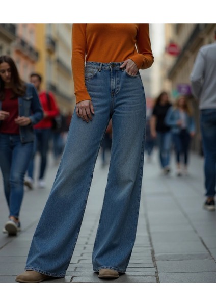 Kadın Pamuk Wide Leg Baggy Jeans modelleri