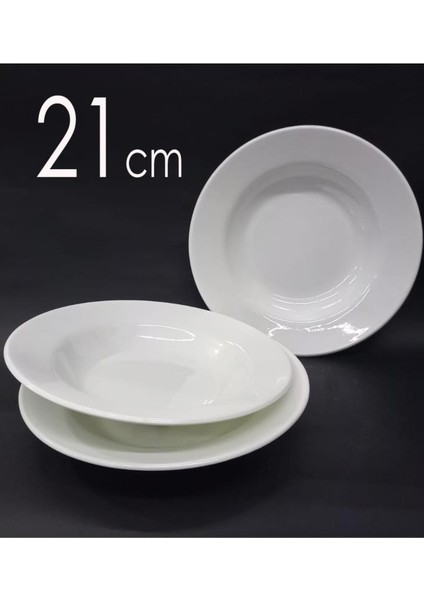 12 Adet Melamin Çukur Yemek Tabağı 21CM Ev Lokanta Tabldot Tipi Porsiyon Sulu Yemek Haşlama Kabı