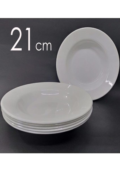 12 Adet Melamin Çukur Yemek Tabağı 21CM Ev Lokanta Tabldot Tipi Porsiyon Sulu Yemek Haşlama Kabı