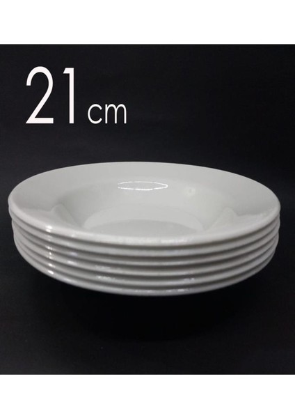 12 Adet Melamin Çukur Yemek Tabağı 21CM Ev Lokanta Tabldot Tipi Porsiyon Sulu Yemek Haşlama Kabı