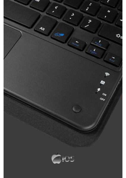 iPad Pro 11 2024 Uyumlu Fuchsia Touch Padli Bluetoothlu Klavyeli Standlı Tablet Kılıfı