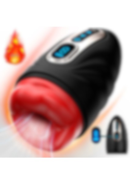 Feel Shop Şarjlı Isıtmalı Emiş ve Titreşimli Yumuşak Silikon Dudak Ağız Girişli Otomatik Oral Mastürbatör