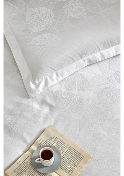 Yaprak Çift Kişilik Jakarlı Saten Nevresim Takımı modelleri