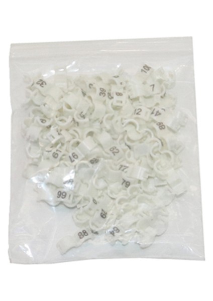 Beyaz Stil Iç Çap 3mm Renkli No.kuş Klips Halka Papağan Ayak Halkası Tanımlama Aracı Kanarya Akasya Kuş Malzemeleri (Yurt Dışından)