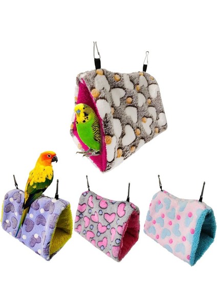 Beyaz Kalp Stili M Beden Sıcak Kuş Papağan Yuva Evi Asılı Hamak Peluş Tüylü Kuşlar Için Saklanma Yuvanı Kuytu Kucaklaşma Mağara Kulübe Macaw Hamster C42 (Yurt Dışından)