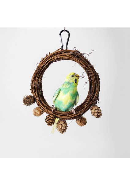 Ahşap Tarzı 1 Adet En Yeni Evcil Kuşlar Salıncak Asılı Doğal Ahşap Papağan Oyuncakları Kuş Kafesi Oyuncakları Kemirme Köprüsü Ahşap Hamak Küçük Kuşlar Için (Yurt Dışından)