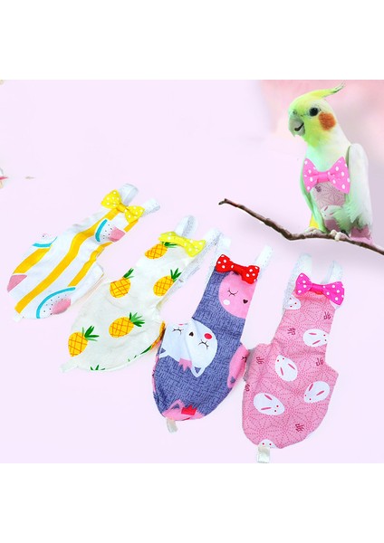 04 L Tarzı Muhabbet Kuşu Bez Pantolon ve Papyon Set Renkli Meyve Çiçek Desenli Kafes Kuşu Güvercinler Uçuş Takımı Kıyafet Ayarlanabilir (Yurt Dışından) modelleri
