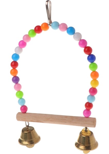 Resimlerin Stili Gösterdiği Gibi 1 Adet Doğal Ahşap Kuş Değnek Papağanlar Asılı Sallanan Kafes Renkli Boncuklar Ziller (Yurt Dışından)