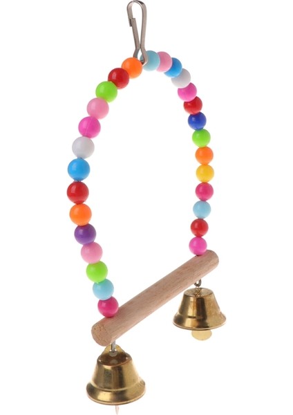 Resimlerin Stili Gösterdiği Gibi 1 Adet Doğal Ahşap Kuş Değnek Papağanlar Asılı Sallanan Kafes Renkli Boncuklar Ziller (Yurt Dışından) indirimleri