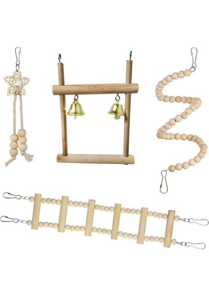 Kuş Papağan Oyuncakları Ahşap Asılı Salıncak Hamak Tırmanma Merdivenler Tünek Oyuncak Muhabbet Kuşu Muhabbet Kuşları Kafes Malzemeleri (Yurt Dışından) modelleri