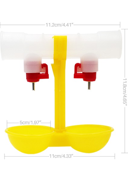 Sarı Stil Içki Bardakları Tavuk Ekipmanı Iki Kupa Askılı Top Meme Suluk 25CM - Su Içme Çeşmesi (Yurt Dışından)