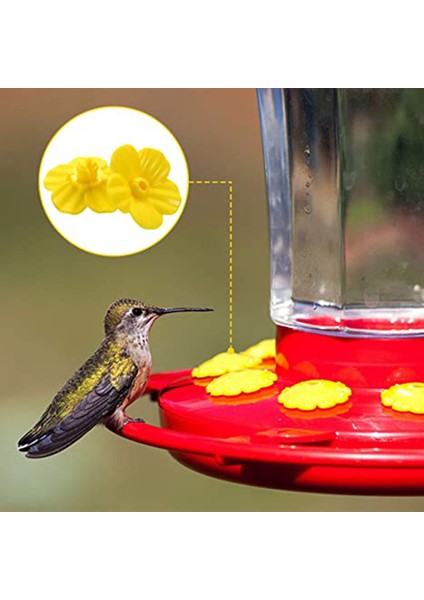 Kırmızı Stil 1 Adet Çiçek Şekilli Tutma Yerli Kuş Kolibri Içici Plastik Tohum Su Değiştirme Portlar Kuş Malzemeleri (Yurt Dışından) fiyatları
