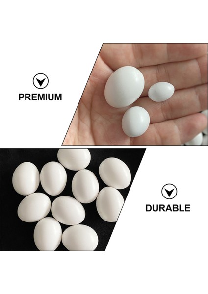 Beyaz Stil 2.2x1.8cm Gerçekçi Kuş Dummy Yumurtaları Sahte Kuş Yumurtası Kuş Yumurtlama Prop. (Yurt Dışından)