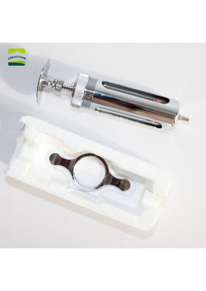Gümüş Tarzı 20ML 20ML Metal Şırınga Paslanmaz Çelik Domuz Keni Hayvan Veteriner Enstrümanları Kısa Hayvan Şırıngası (Yurt Dışından) fırsatları