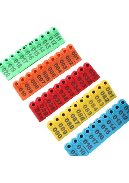 Mavi Stil NO.301-400 5 Renkli Koyun Kulak Etiketi Lazer Tipi No.dijital Tanımlama Kartı Çiftlik Hayvanı Besicilik Malzemeleri Kulak Etiketi Pensesi (Yurt Dışından) fırsatları