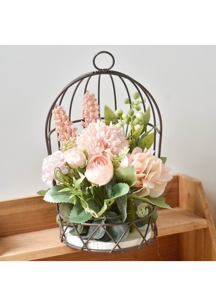 No.10 Tarzı Retro Kuzey Avrupa Tarzı Kuş Kafesi Asma Çiçek Standı Raf Demir Balkon Kuş Kafesi (Yurt Dışından)