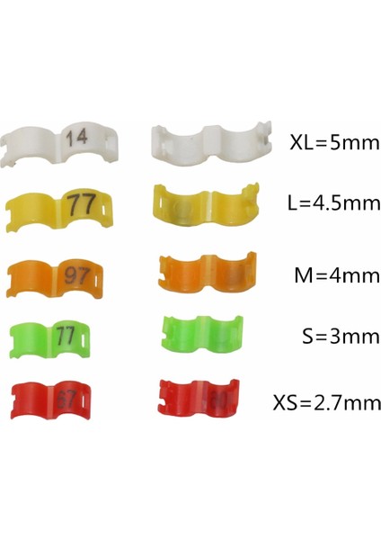 Altın Tarzı Iç Çap 2.7mm Renkli No.kuş Klips Halka Papağan Ayak Halkası Tanımlama Aracı Kanarya Akasya Kuş Malzemeleri (Yurt Dışından) modelleri