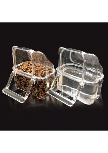 Muhabbet Kuşu Şeffaf Plastik Yem Kabı Kase Şirket Temiz Su Silo Su Siparişi Kutusu Kuş Aksesuarı Için Papağan Besleyicisi, Kanarya (Yurt Dışından)