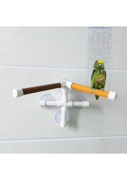 Emici Kupa Kuş Papağanları Banyo Duş Platformu Çift Yapışkanlı Pençe Tırmalama Askı Istasyonu Ilginç Tünekler (Yurt Dışından)