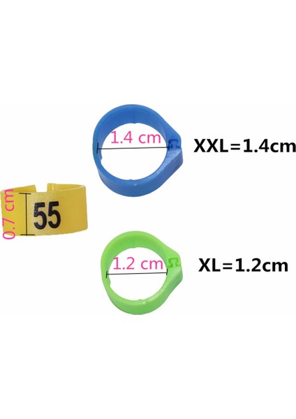 Yeşil Stil 1.4cm Numaralı Tavuk Bacak Halkaları Iç Çap Dijital Kuş Ayak Yüzüğü Güvercin Renkleri Evcil Hayvan Ürünü (Yurt Dışından)