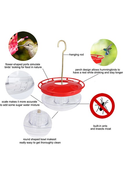 Yeşil Stil Kolibrinin 4 Portlu Su Içme Kabı ile Kuş Su Içirme Aracı - Kuş Malzemeleri (Yurt Dışından) fırsatları