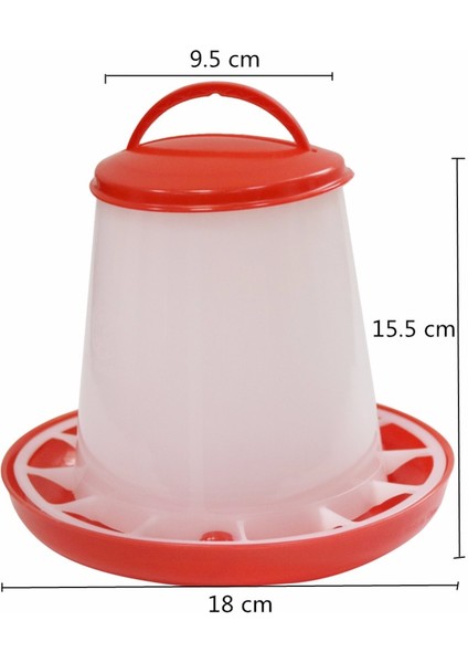 Kırmızı Stil S Beden 1.2 kg Tavuk Butu Bucket Bıldırcın Yem Kapları Hayvan D - (Yurt Dışından)