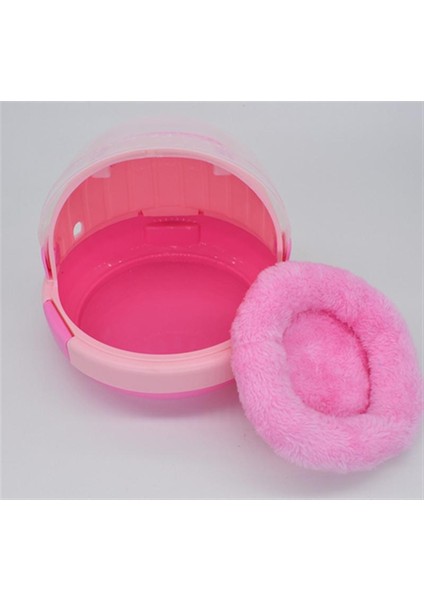 Pembe Tarzı 19.5X16.5CM Kuş Sıcak Yuva Papağan Kafesi El Taşıma Kafesi Taşınabilir Evcil Hayvan Taşıyıcı Yuva Ped ile Papağan Yatma Yuvası Pet Taşıyıcı Açık Hava Için (Yurt Dışından)