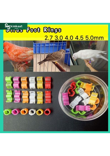 Kırmızı Stil 5.0mm Iç Kanarya Klip Halkalar Güvercin Papağan Ayak Halkaları Küçük Kuşlar Ayak Halkaları Numaralı (Yurt Dışından) fiyatları