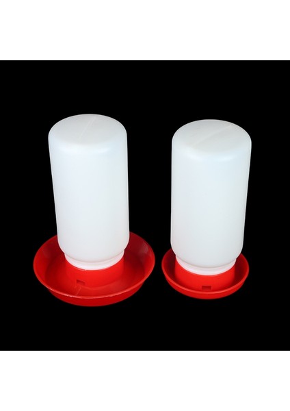 Beyaz Stil Tavuk Yemlik ve Suluk Seti 1 Litre Tavuk Yemlik & 1 Litre Tavuk Suluk Kuşlar Kümes Ekipmanı Kırmızı (Yurt Dışından)